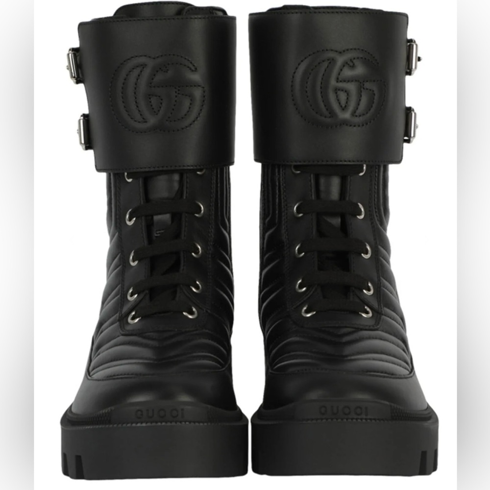 Gucci combat Boots. Worn once for a fashion show. Like new. No signs of wear